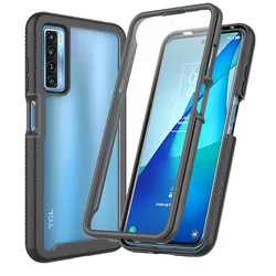 Hybrid TPU/PC PET Case for TCL 20 5G Built-in Screen Protector 360 Degree Shockproof Shell Clear Cover For TCL 20L 20S Cases