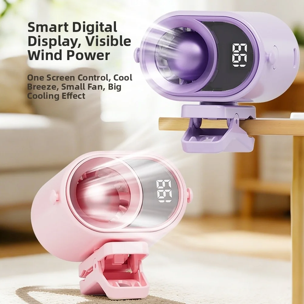 

USB Desk Fan Quiet Table Fan With Turbo Airflow 199 Speeds Digital Display Portable Hand Clip Fan Cooling Ventilador Fan