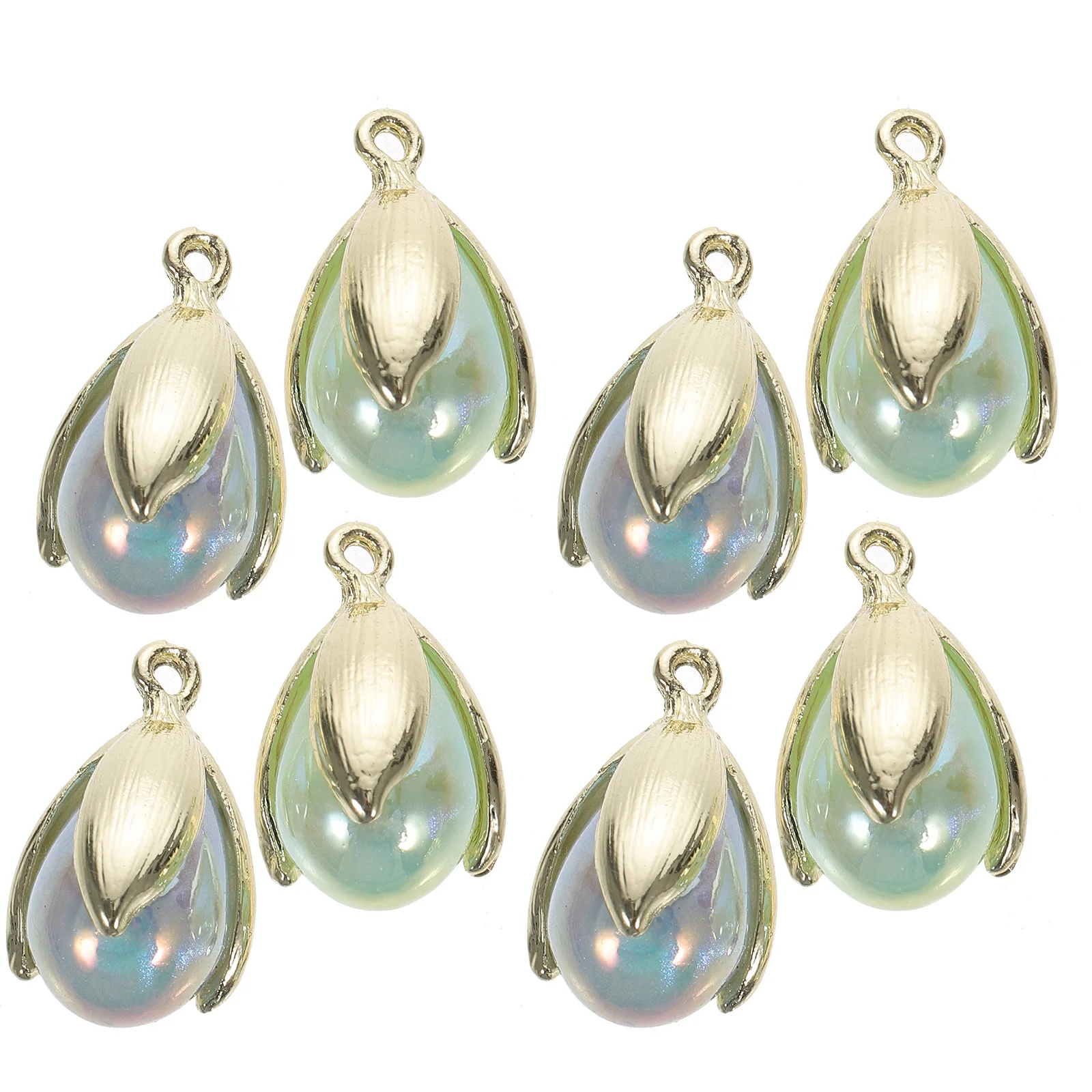

8Pcs Tulip Pendant Charms Pearl Bead Mixed Color DIY Jewelry Making Necklace Earrings Crafts Tulip Shaped Charms
