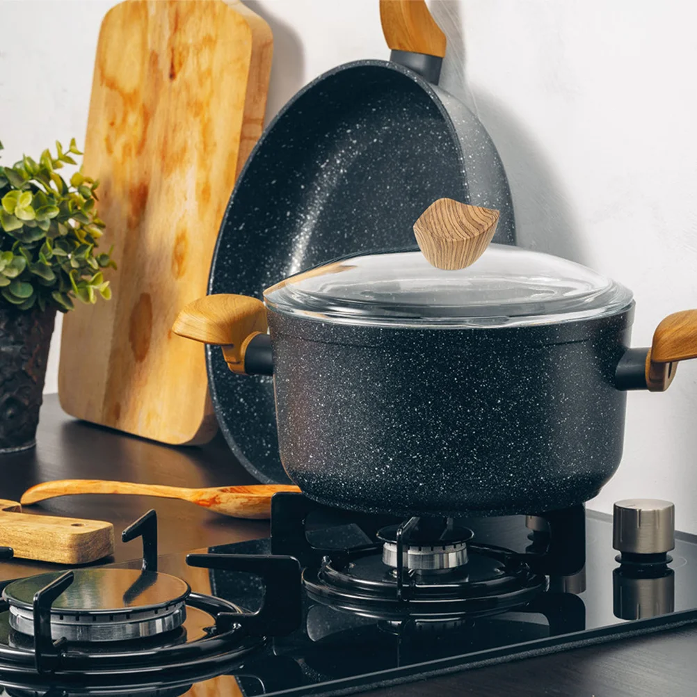 

4Pcs Universal Lid Knob for Pots and Pans Wood Style Bakelite Handle Replacement Scald Proof Cookware Knobs Kitchen Use