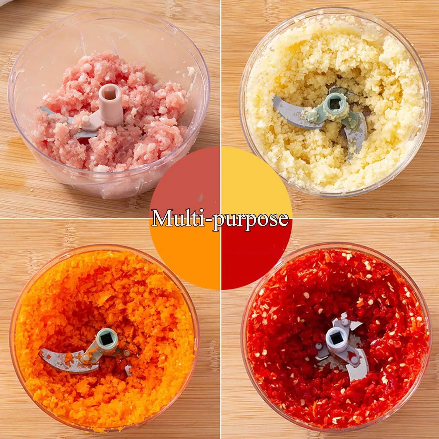 500/900ML Manual Chopper Household Garlic Onion Masher Food Vegetable Quick Cutting Meat Grinder Kitchen Tool Accessories