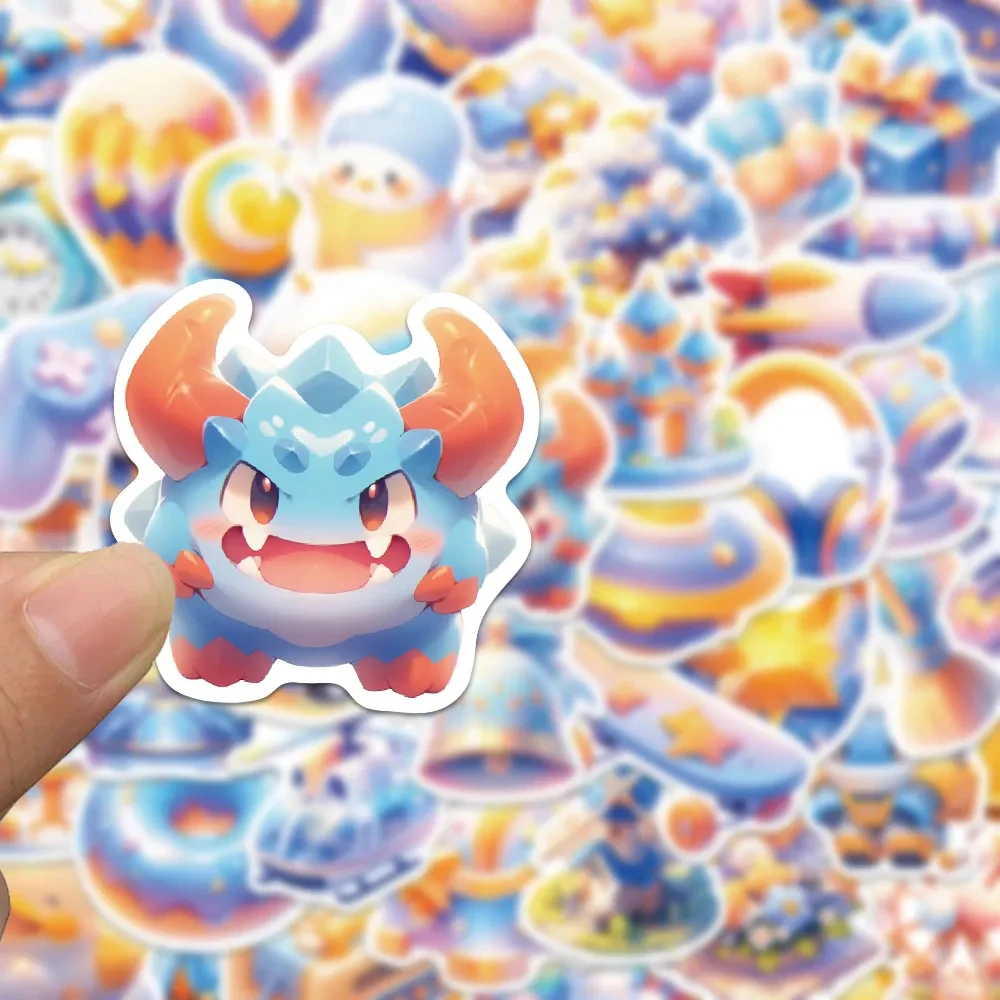 

10/30/50pcs Ins Style 3D Cute Stickers DIY Blue Cartoon Sticker Waterproof Notebook Guitar Phone Bike Luggage Funny Toys Decals