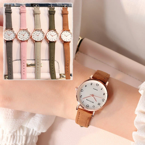 

Women Watches Simple Vintage Small Dial Watch Sweet Leather Strap Outdoor Sports Wrist Clock Gift