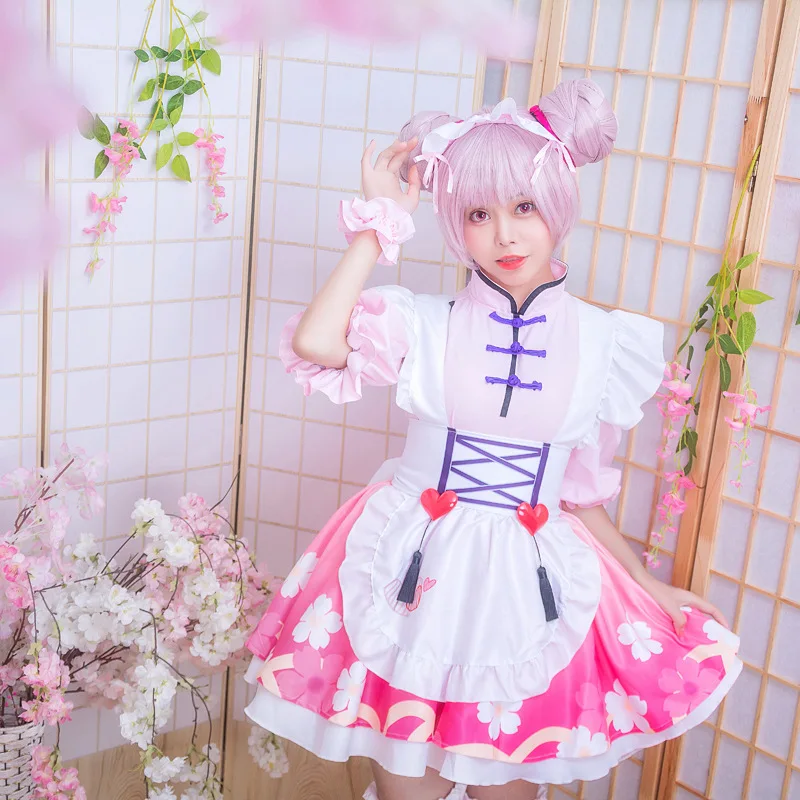 Honor of Kings Xiao Qiao Maid Uniform Fan Cosplay Costume Cosplay Outfit Full Complete Set — Halloween Cosplay