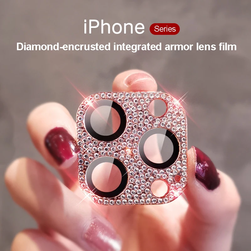 

Diamond-encrusted Integrated Lens Film for iPhone15 16 ProMax Accessories Camera Protector for iphone12 13 14Pro Lens Protector