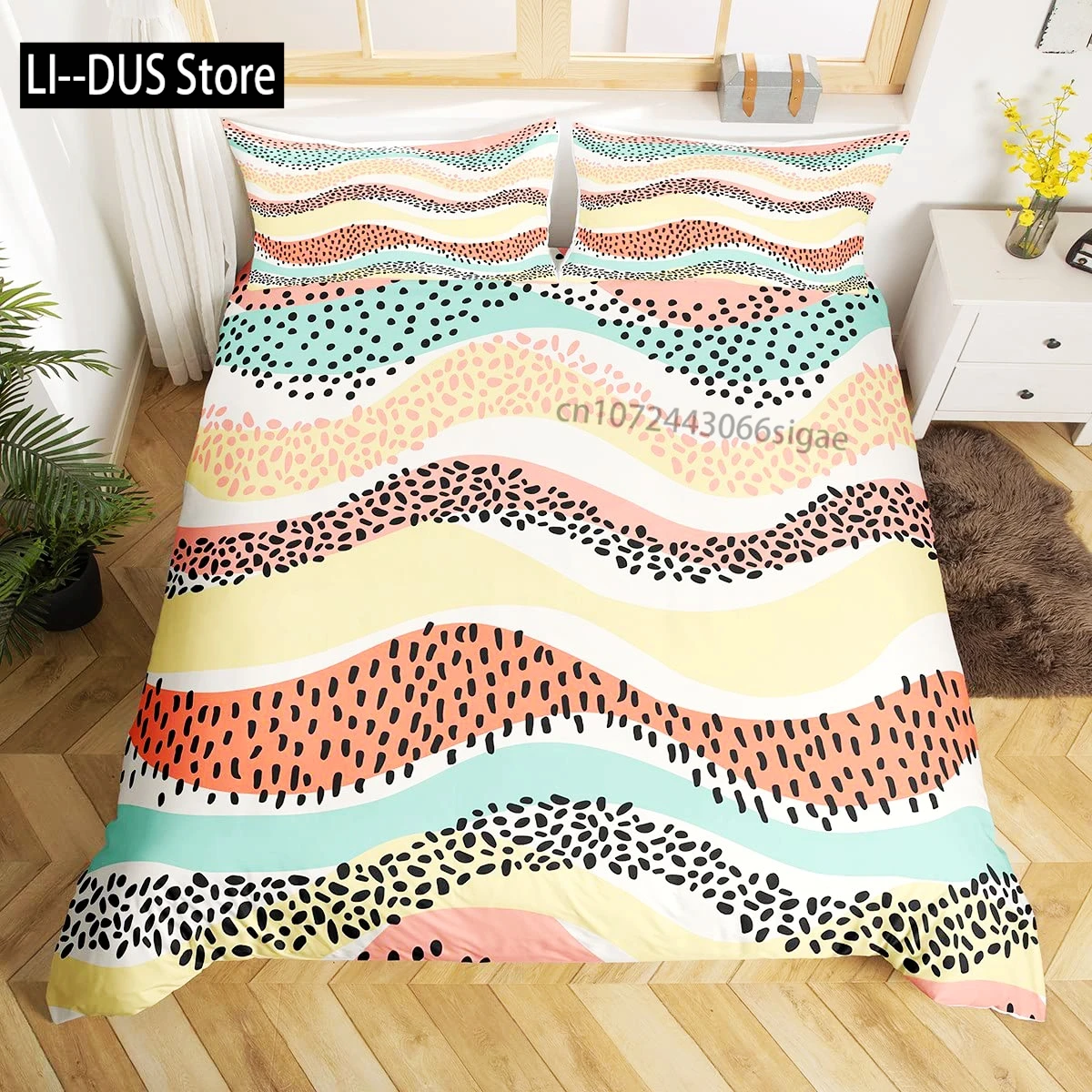 

Marine Wave Duvet Cover Twin Sea Bedding Set Kids, Comforter Cover Bed Set, Abstract Artwork Bedding for Women Men Home Decor
