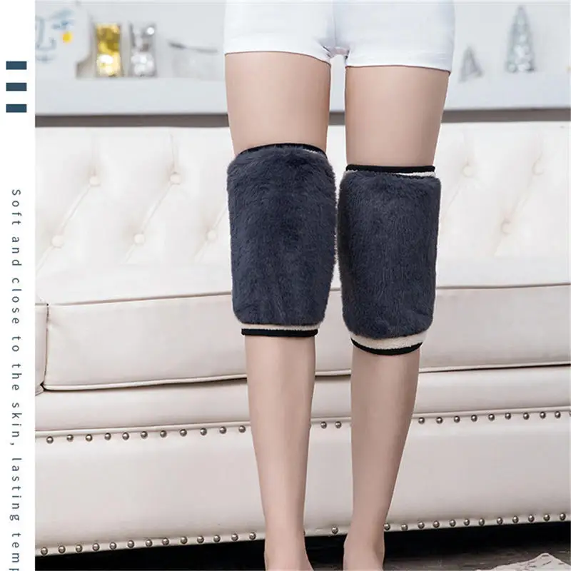 Rodilleras cálidas de invierno para mujer, calentadores de piernas para hombres mayores, rodillera para artritis de piernas frías, soporte para rodilla, Protector de rodilla de piel de conejo, 1 ud.