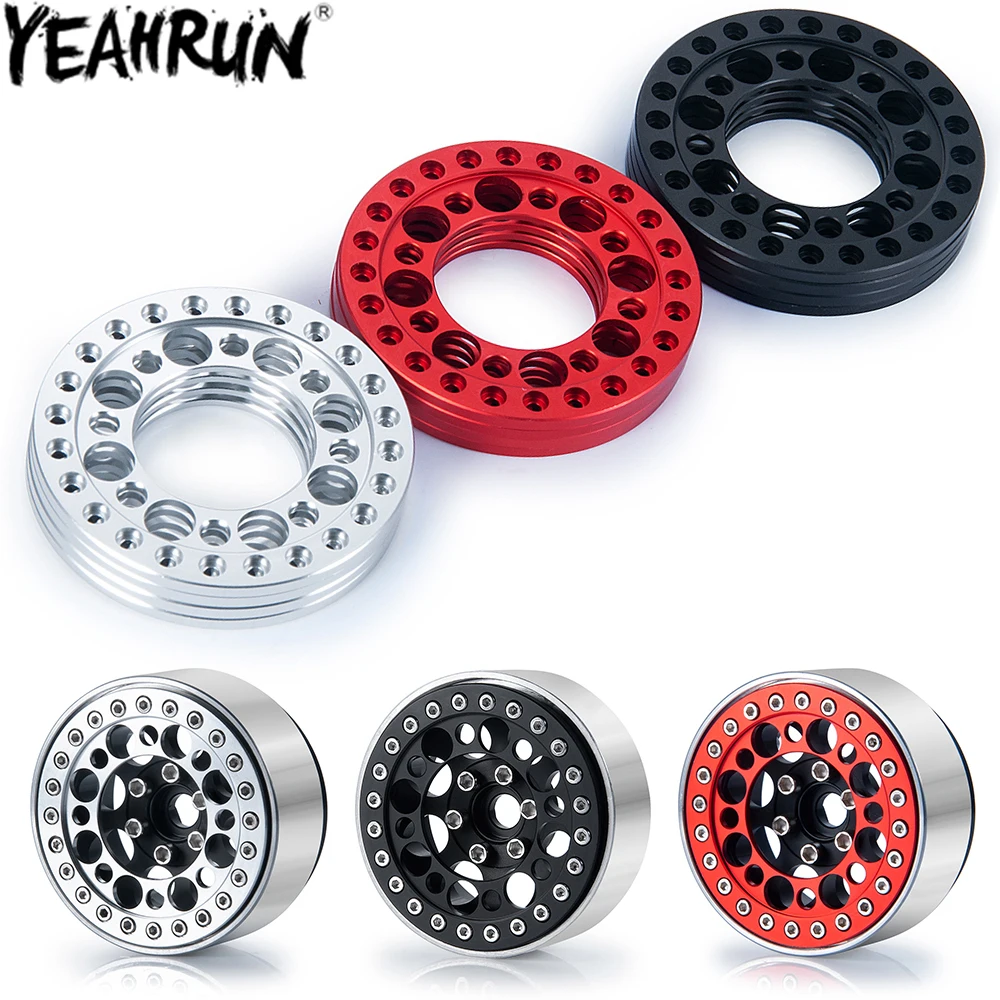 YEAHRUN 4PCS RC Car Wheel Rings for 1.9 & 2.2 Beadlock Wheels Rim 1/10 RC Crawler Axial SCX10 90046 Wraith 90018 TRX4