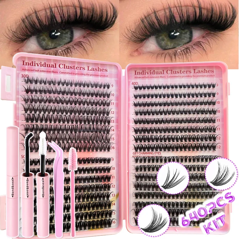 DIY False Eyelash 30D40D50D Mixed Individual Lash Clusters (you can choose single lash or lash with applicators) 9-16mm Mixed