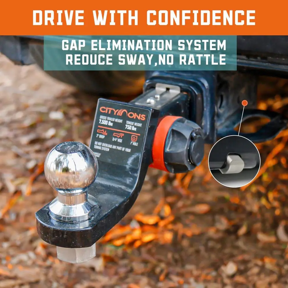 حامل كرة مقطورة Endo-Hitch، يقلل من Sway المضاد للخشخشة، وصلة قطرة 2 بوصة مع كرة 2-5/16 بوصة لجهاز استقبال 2 بوصة، وصلة سحب مع قفل لـ #2