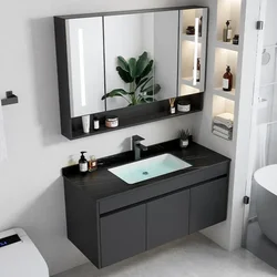 Luxury Bathroom Cabinet Closed Storage Toilet Washbasin Sink Furniture Filing Cabinets Narrow Sinks Mdf Bathroom Multifunction