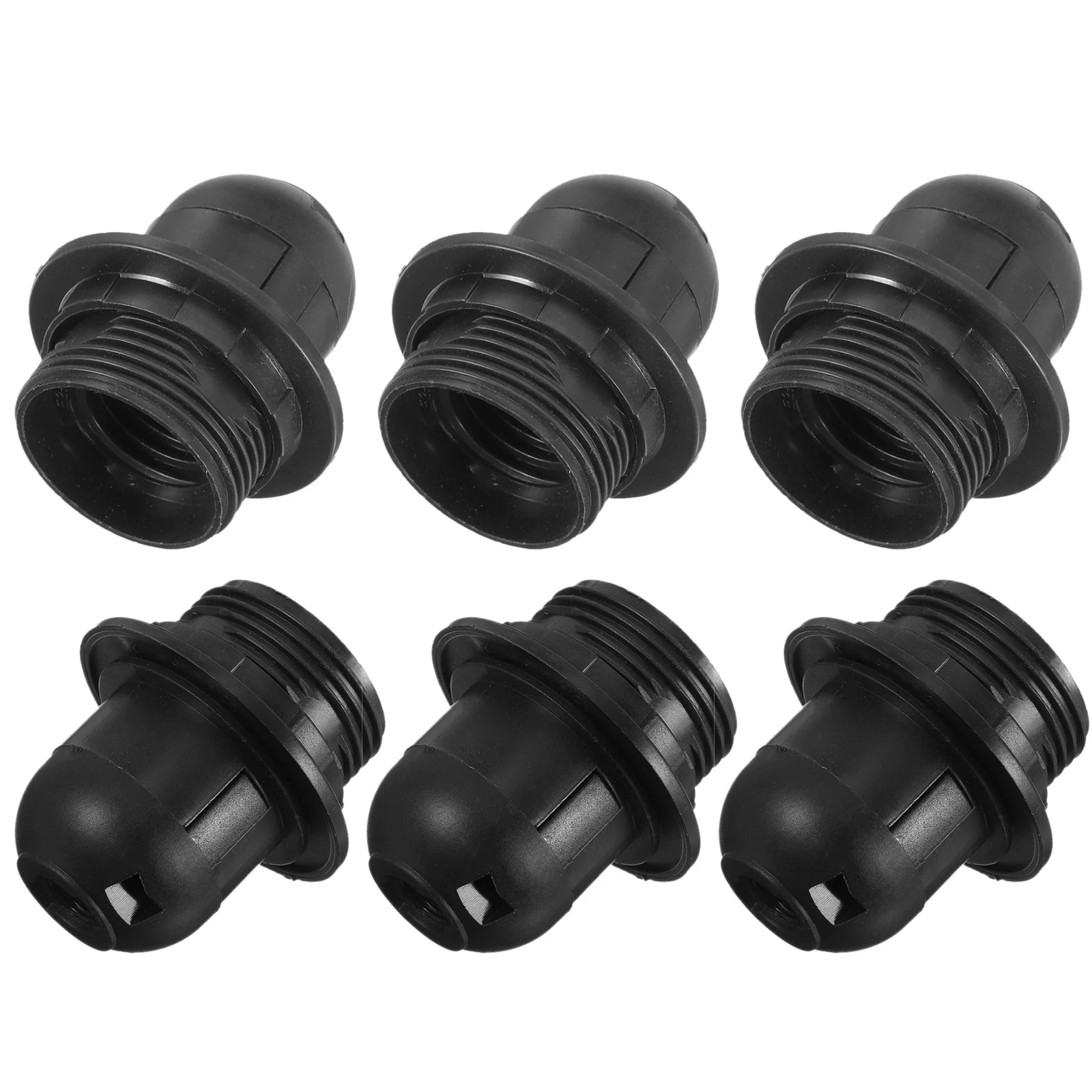 

6 Pcs Light Bulb Holder Desk Lamp Household Socket Black Outlet Fixture Parts For Making Lamps