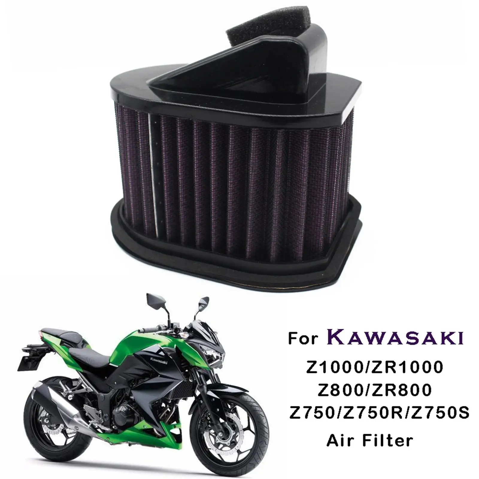 Motorcycle air clean Filter Replacement for Kawasaki Z800 2013-2015 Z750 2004-2012