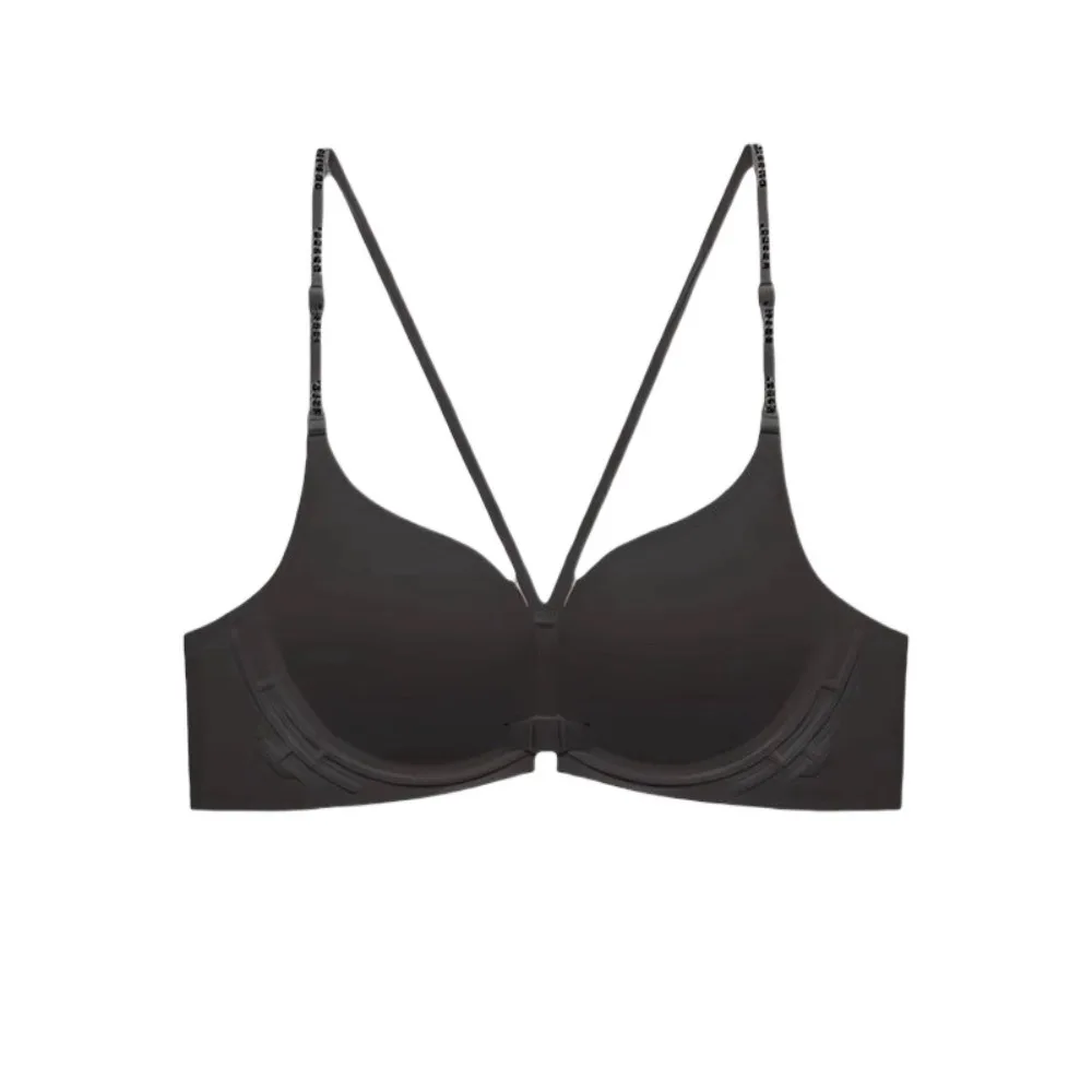 

Letter Wireless Deep V Bra Front Button Close-fitting Seamless Bra for Women Shockproof Anti-sagging Push Up Underwear Running
