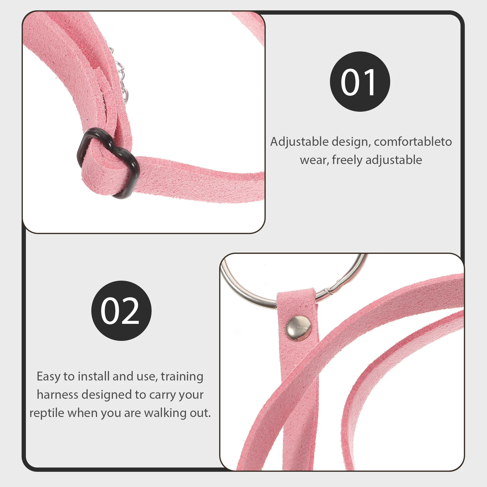 

Turtle Leash Pink Travel Rope for Pet Tortoise Walking Adjustable Durable Practical Belt Lizard Pulling Supplies Pet Hauling
