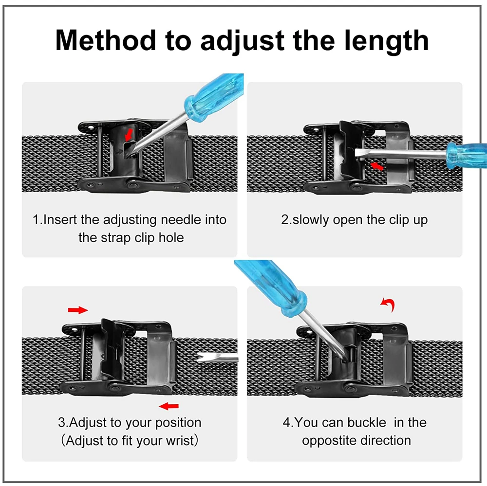 สายนาฬิกาสแตนเลสสตีลสำหรับสายนาฬิกา Xiaomi Mi Band 8 7 6 5 4 3สำหรับ Mi band 3 4 5 6