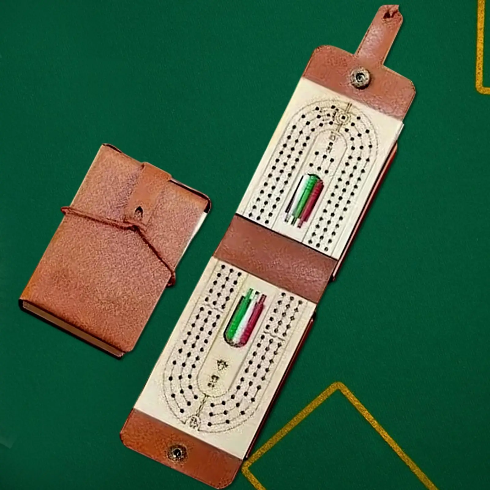 

Набор настольных игр Cribbage, набор досок для Cribbage из искусственной кожи, традиционная интерактивная игрушка с игральными картами для хранения для детей, семьи