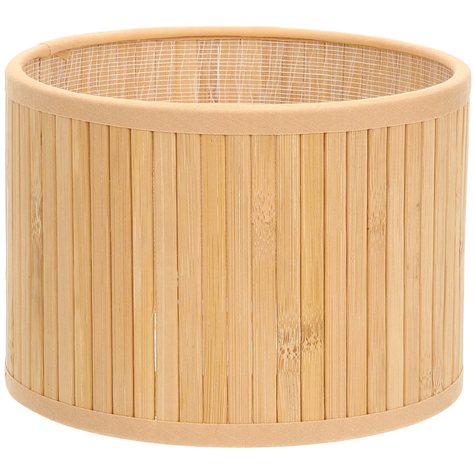 Bamboo Lampshade Vintage Drum Style Lamp Shade E27 E14 Socket Compatible for Desk Table Wall Floor Lamps Indoor Light