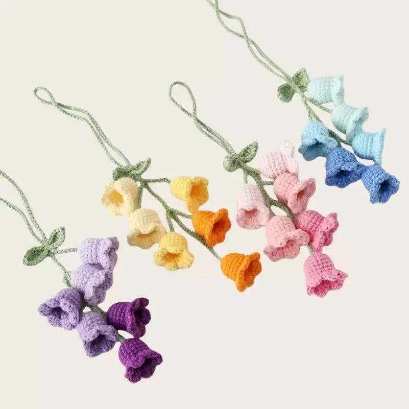 

New Wool Knitted Flower Hanging Ornament, Pastoral Style, Suitable for Garden, Indoor Decor & Pendant