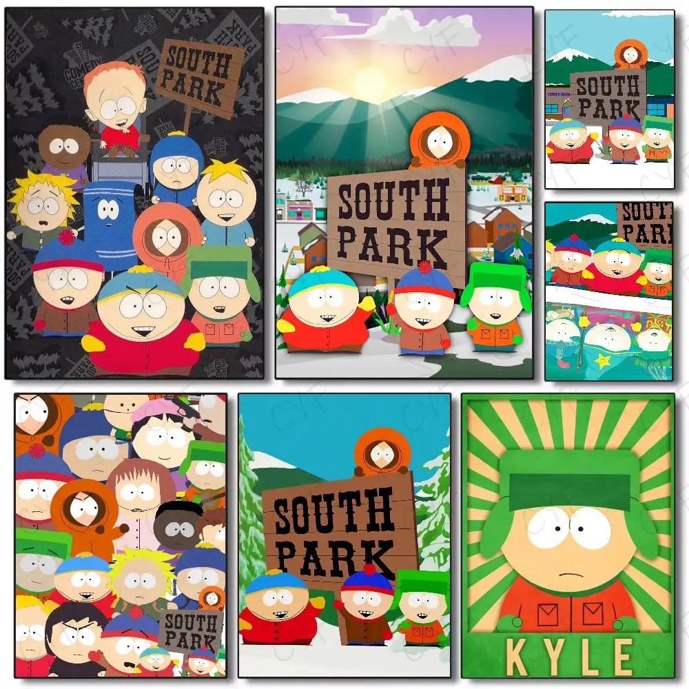 ملصق S-South Cartoon Park لغرفة المعيشة المنزلية جدار الفن ديكور غرفة المرآب