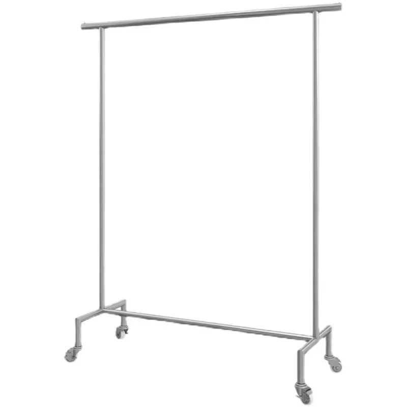 Clothing store display rack Floor-to-ceiling mid-island with wheels Clothing Live stream Stainless steel display