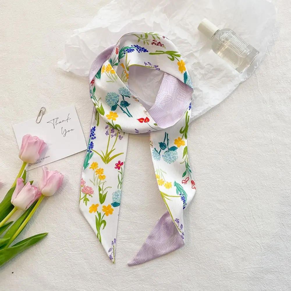 Retro Floral Headband Oil Painting Ribbon Hair Ribbon Scarf Chinese Style Headscarves