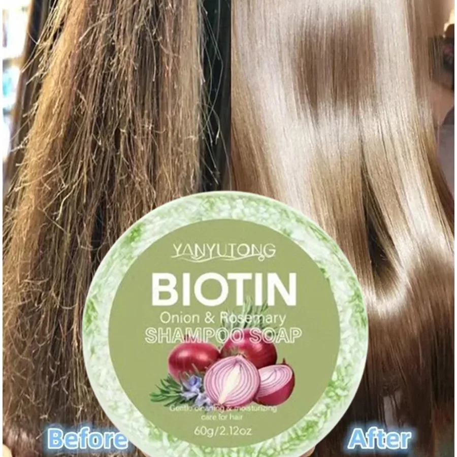 

Onion Biotin Shampoo Soap for Scalp Care, Moisturizing and Smoothing Hair, Rich in Onion Plant Extract, Suitable for All Hair T