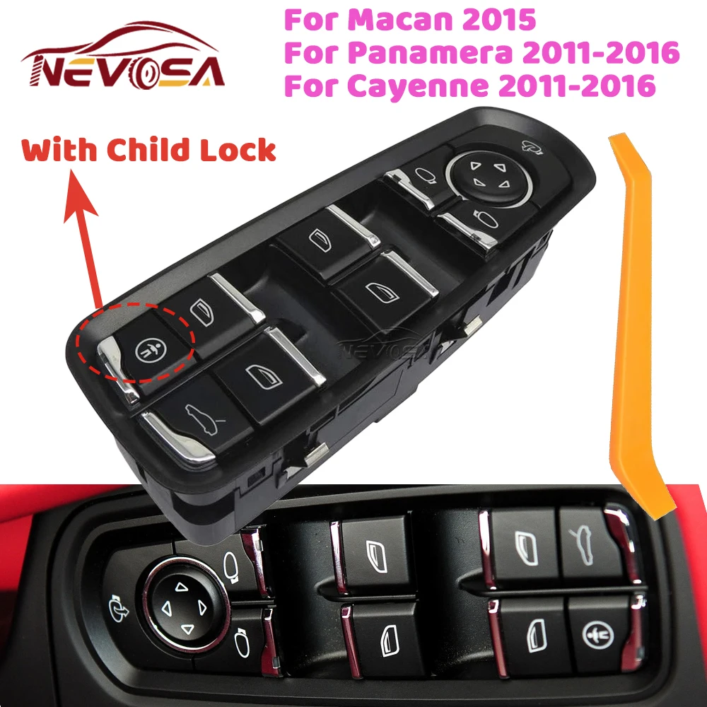 For Porsche Cayenne Macan Panamera 2003-2006 2018-2021 Driver Power Window Control Switch Glass Rearview Mirror Adjust Button view 6