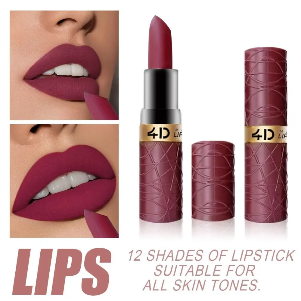 Waterproof Matte Lipstick New Long Lasting Velvet Velvet Lip Gloss Matte Non-stick cups Nude Dark Lipstick Set