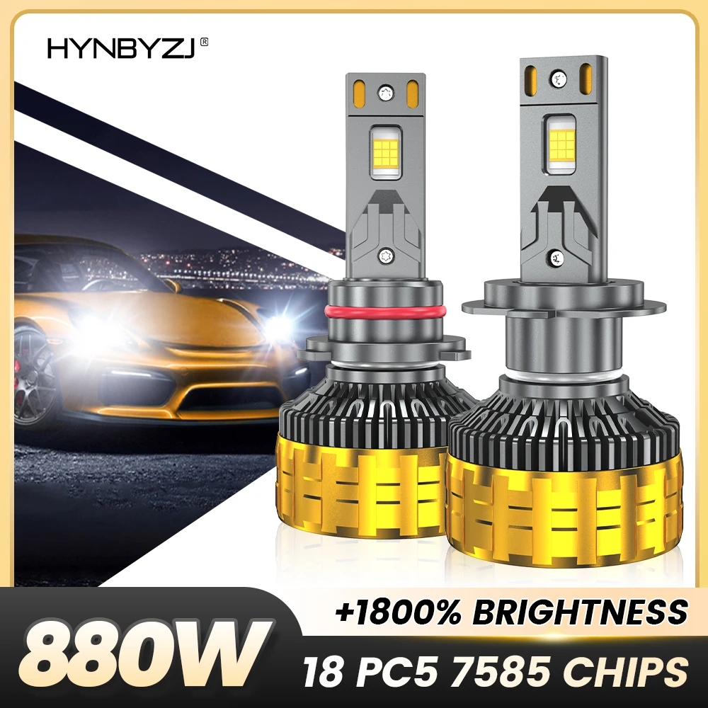

HYNBYZJ H7 LED Canbus Headlight Bulbs H4 Lamp H11 1000000LM 880W Powerful H8 H9 H1 9005 9006 HB3 HB4 6000K led lights 12V 24V
