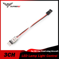 DUMBORC 3CH LED Controller Module Lamp Light Switch Panel System Turn on/Off JR Plug for RC Car Vehicle Fixed Wing Aircraft Part