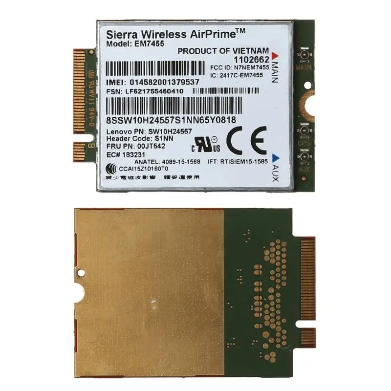 Módulo de tarjeta inalámbrica EM7455 4G LTE WWAN FRU:S1NN 00JT542 00JT547 para X260 T460 T460p T460s L460 L560 Yoga 260 Yoga 460