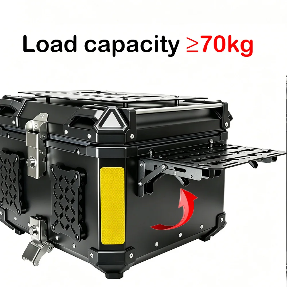 Universal Folding Aluminum Motorcycle Tail Box Trunk Top Case Quick-Mounting Molle Panel Tactical Storage Box Modular Organizer view 4