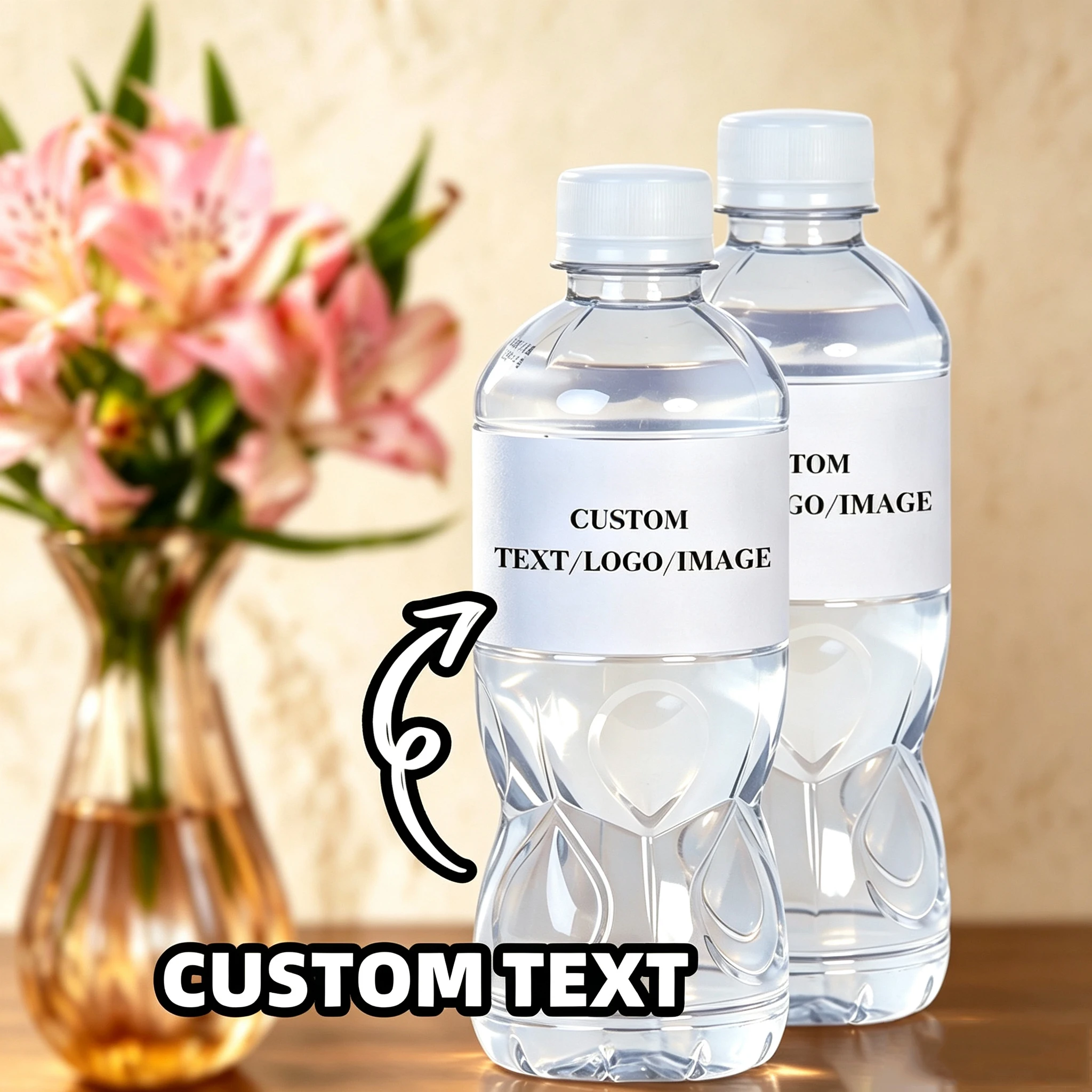 1‑60Pcs Custom Water Bottle Stickers, Personalized Text & Image Tags for Friends, Birthday Gift Accents, Party Favor Labels
