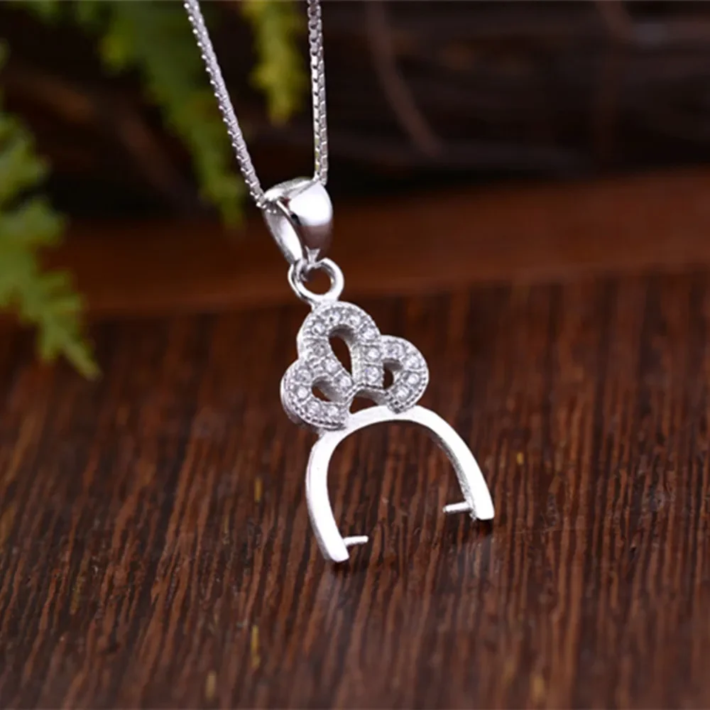 

White Gold Plated 925 Silver Bail Connector Sterling Silver Pendant Pinch Bail For 7mm-10mm Round Beads P253B