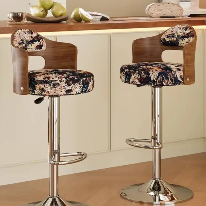 Designer Upholstery Bar Chair Arm Rest Elegant Exterior Tabourets Bar Chair Breakfast Nightclub Silla De Escritorio Furniture - view 4