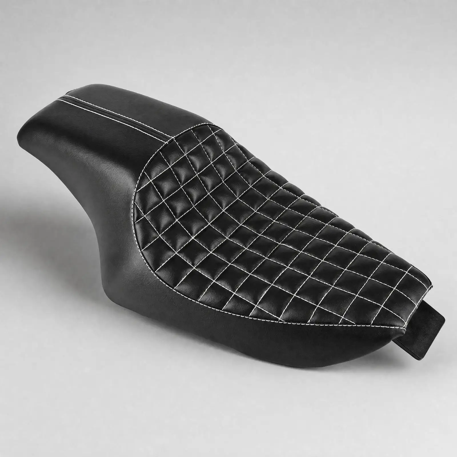Motorcycle Solo Seat Black One-Piece Single Seat with Mounting Tab Soft Contoured Padded Motorcycle Seat for Everyday Rides,