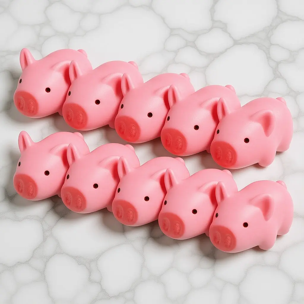 

Набор из 12 розовых мини-игрушек-поросят для ванной: безопасные, нетоксичные, издающие звуки, для игр в воде для малышей