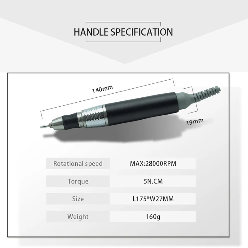 UP200 UPower stylo de manucure électrique pour Machine d'art des ongles 3 broches G3 G5 poignée 35000 tr/min perceuse à ongles électrique pièce à main outils de pédicure