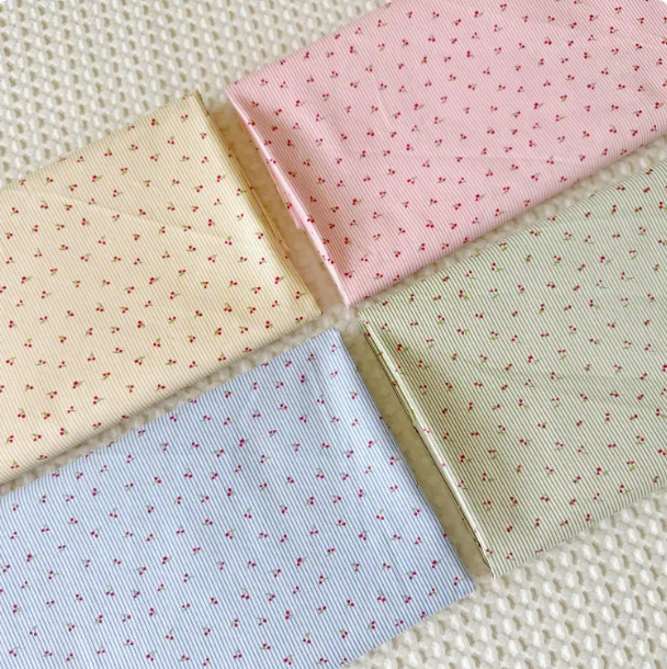 160x50cm fruta pequeña fresca de verano, ropa de cama de tela estampada de sarga de algodón puro, mantel hecho a mano, ropa DIY