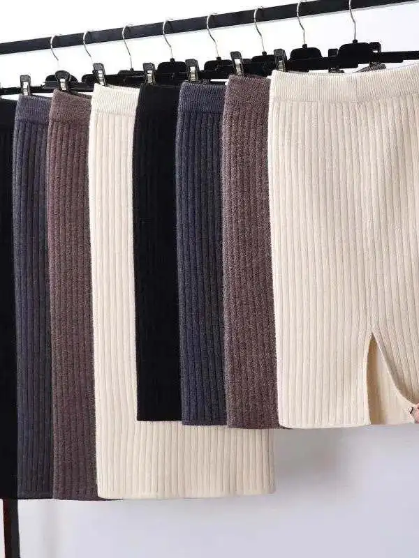 

2024 Women's Office Skirt Sexy Warm Knitted Bla Spring Autumn Cleanfit mid Waist H-ape PVC Fabric Ciwalk Suitable