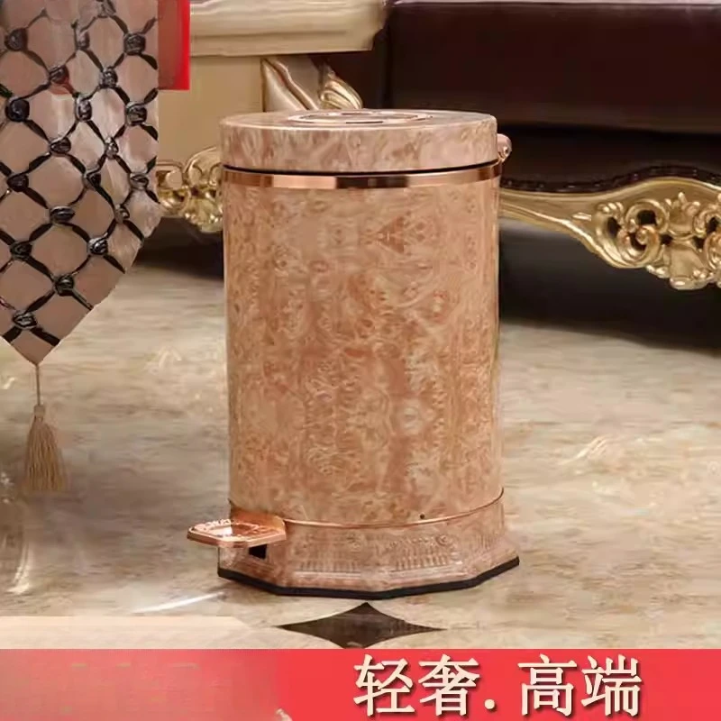 

Европейский мусорный бак, бытовой светильник, роскошный высококачественный педальный чехол для гостиной, высококачественный чехол для спальни, туалета, ванной комнаты