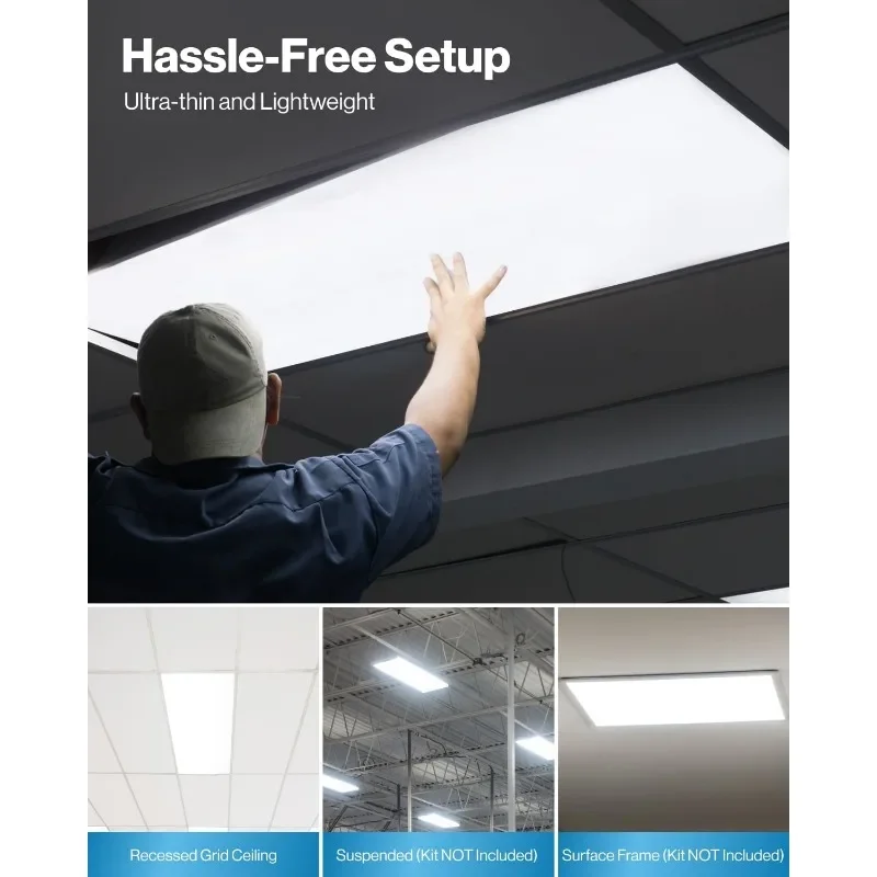 Sunco 6 Pack 2x4 LED Flat Panel Light Drop Ceiling Office Fixture, 7700 LM, Selectable Features, 40W/50W/60W, 4000K/5000K/6000K
