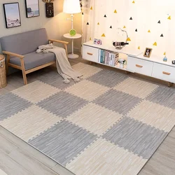 Wood Grain Puzzle Floor Foam Carpet Bedroom Splicing Mat Baby Play Gym Play Mat Interlocking Exercise Tiles 30x30x1cm