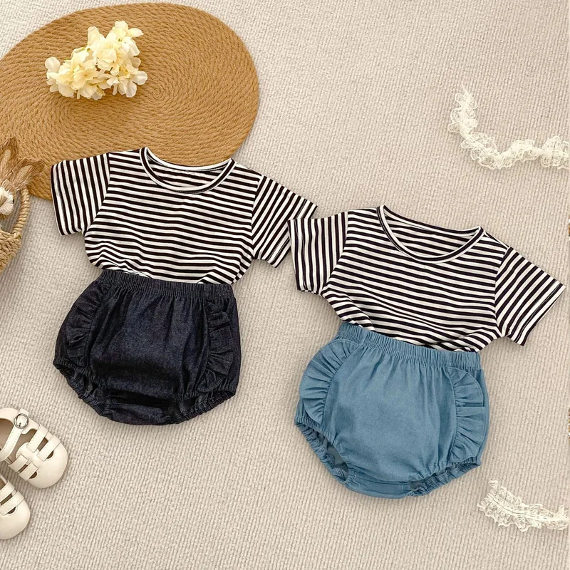 0～3歳向けの夏の新しいスタイルのベビー服、絶妙な女の赤ちゃんジーンズバッグパンツ、オールマッチパンパンツ