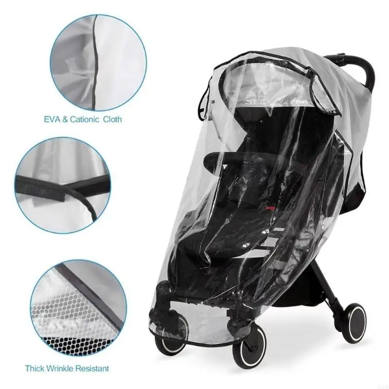 Baby Strollers Rain Cover 360 Degree Full Wrap Case Protector Windproof for Pram