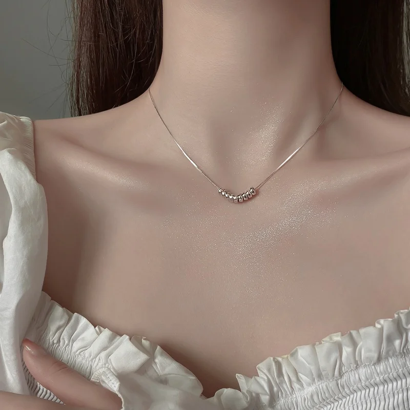 

925 Sterling Silver Nelace Women's Luy Design Trendy Faion Jewelry Gift Box Chain Drop Pendant Fre out Spring
