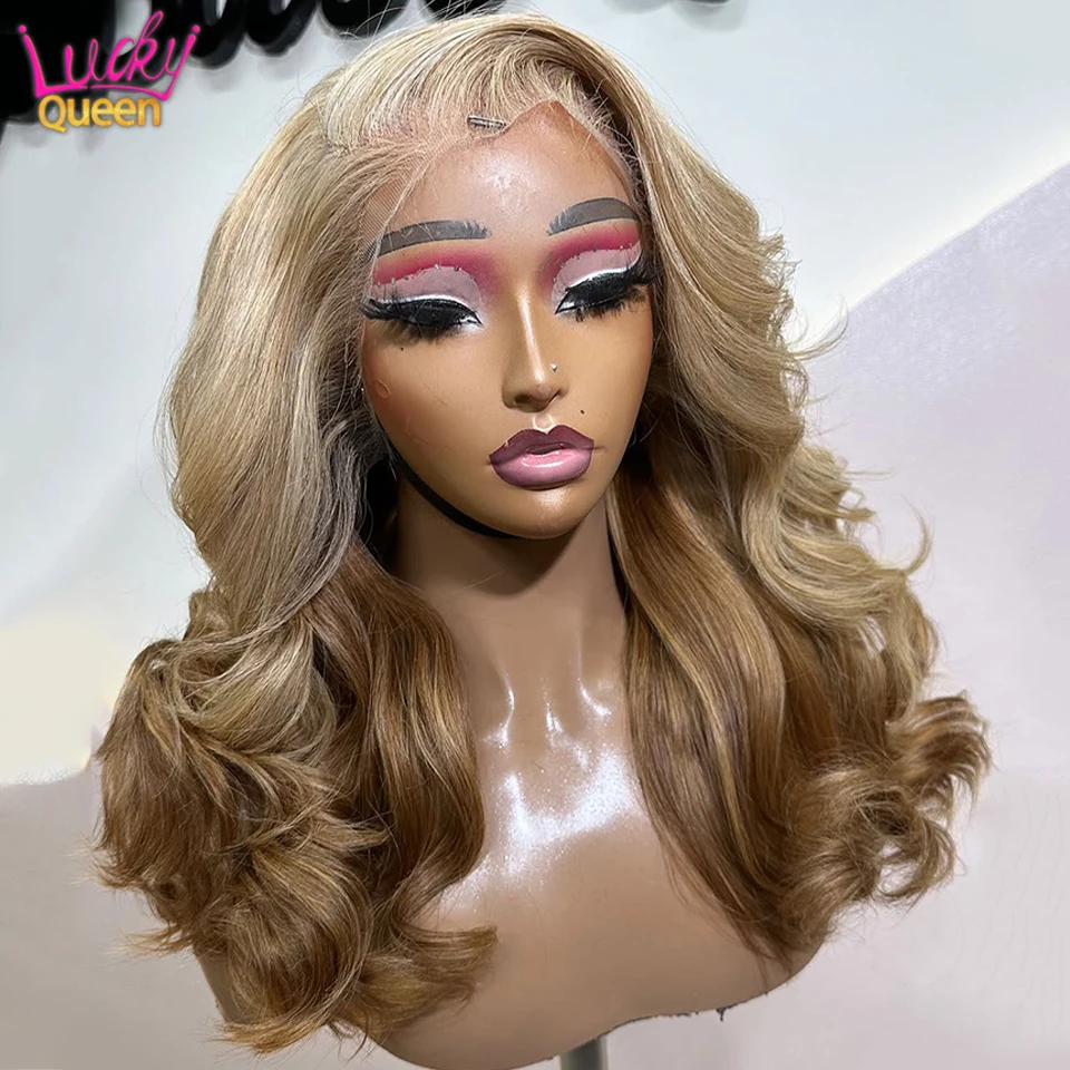 

Real Human Hair wig Ombre Blonde Ginger 13x6 13x4 Lace Front Human Wig For Women Pre Plucked Lace Closure Wig Body Wave Glueless