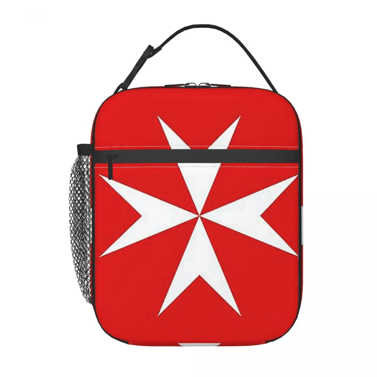 Maltese Cross Flag Insulated Lunch Bag for Women Children Leakproof Food Boxes Thermal Lunch Box Tote