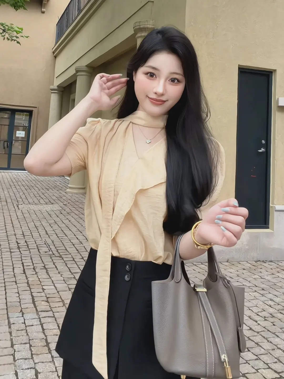 

Gentle Breeze Style Women's Casual V-Neck Short Sleeve Shirt Beautiful Lace Trim Loose Fit Summer New Fashion Top